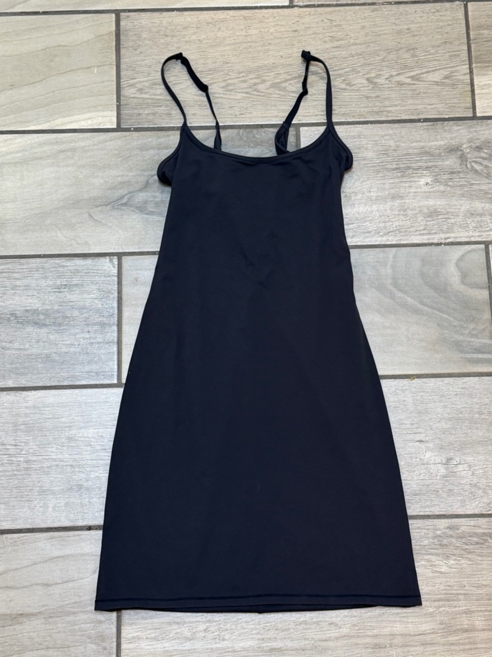SKIMS Black Slip Dress with Spaghetti Straps